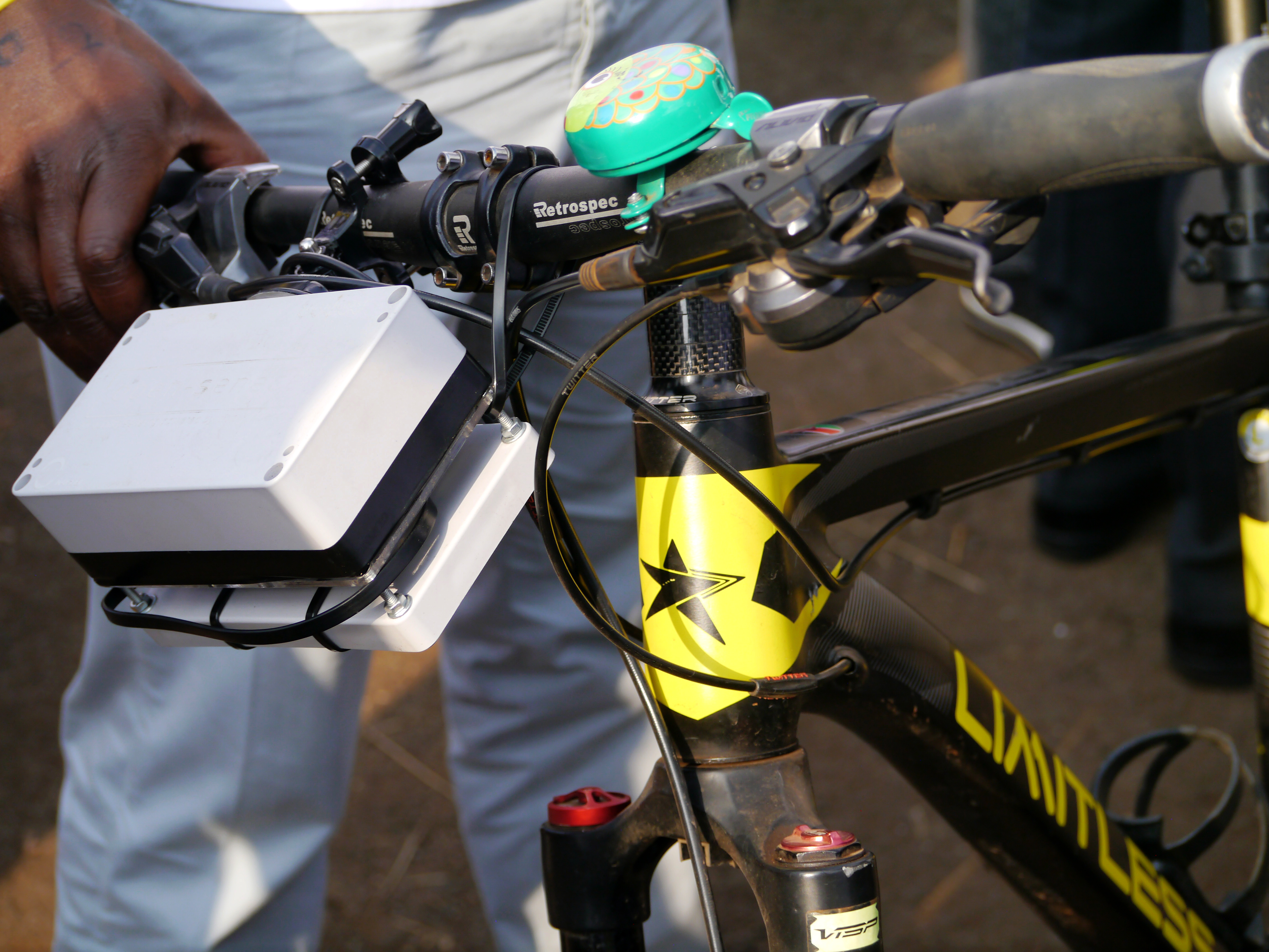 Air Pollution Monitoring Sensor mounted on a bicycle