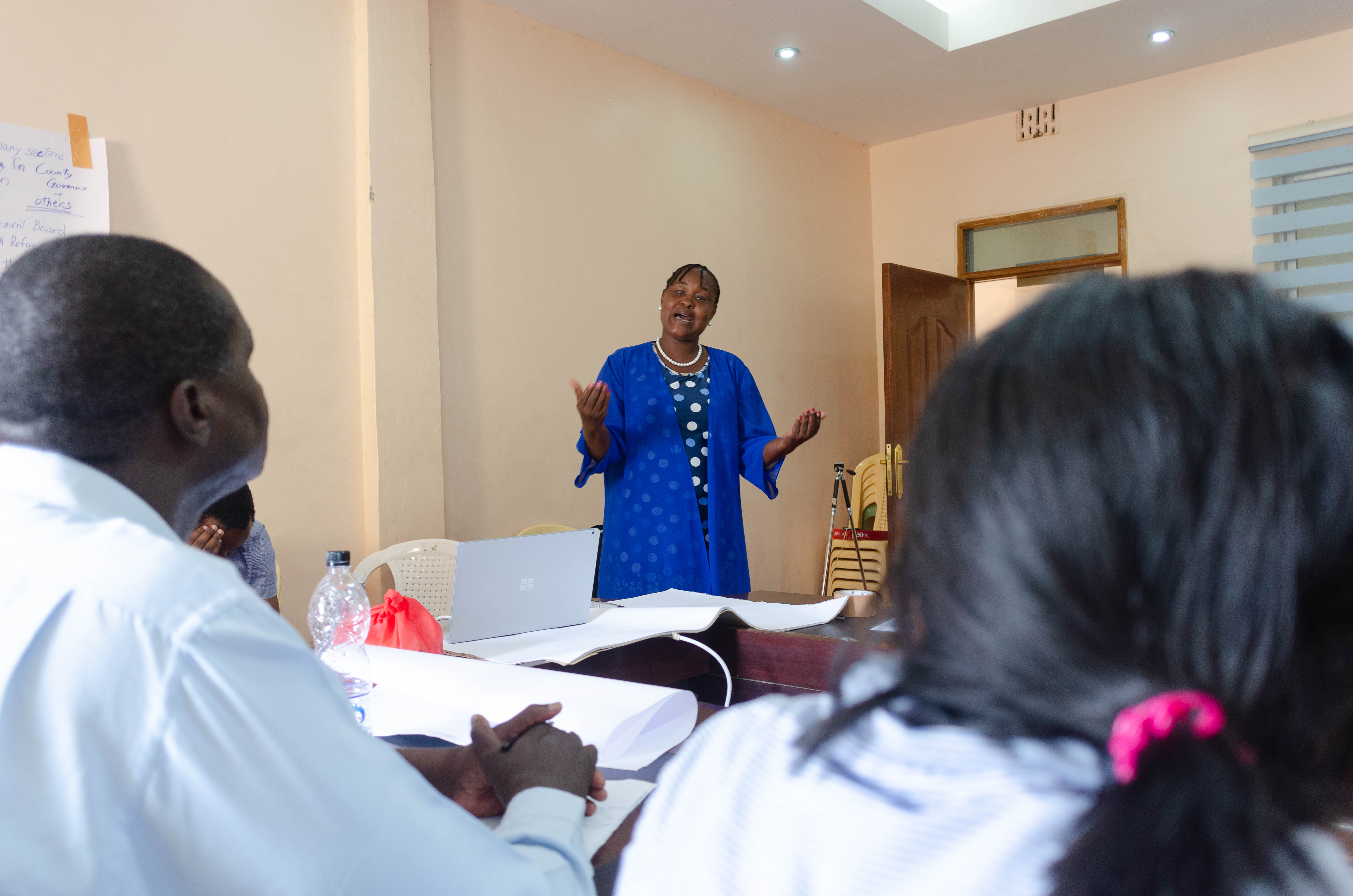 CECM Esther Lokwei Lokiyo offering her opinions on discussions within the workshop