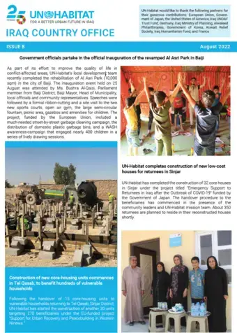 UN-Habitat Iraq Newsletter – August 2022