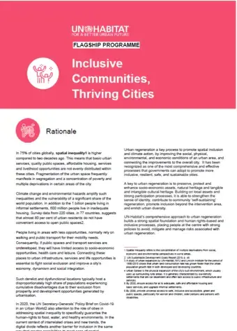 Flagship Programme 1: Inclusive, Vibrant Neighbourhoods and Communities